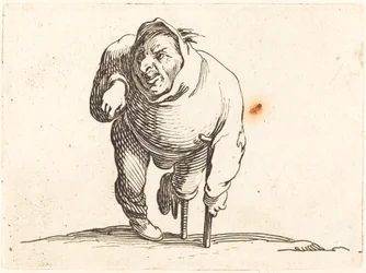 Infirme avec béquille et jambe de bois