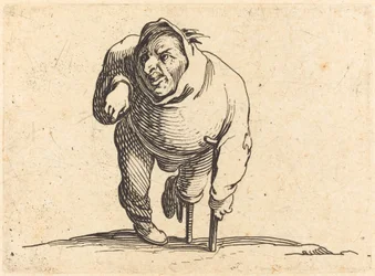 Estropié avec béquille et jambe de bois