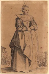 Dame à la coiffure, planche 1 de la série «La Noblesse»