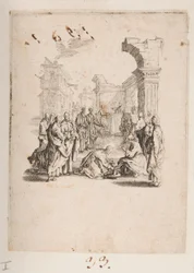 Disciple lavant les pieds du Christ, n° 1 de 11 de La Petite Passion