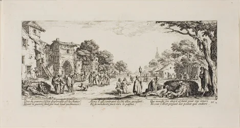 Soldats mourants au bord de la route, planche seize de Les Misères de la Guerre