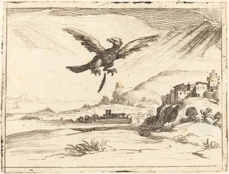 Aigle perdant une vieille plume, 1628