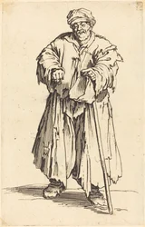 Gros mendiant aux yeux baissés, vers 1622