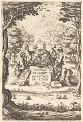 Frontispice pour la Cosmologia Sacrée (Titre avec astrologues)