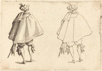 Gentleman en grand manteau, vu de dos, vers 1617