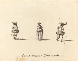 Dame aux bras croisés, et deux messieurs