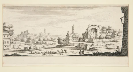 Paysage avec de grands bâtiments