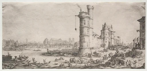 Les deux grandes vues de Paris: Vue du Pont Neuf, 1628-1630
