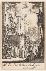 Martyre de saint Barthélemy, planche 9 des Martyres des Apôtres