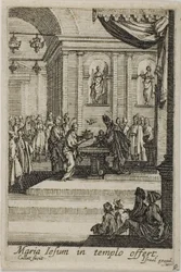 Marie présentant le Christ au Temple, extrait de La vie de la Vierge
