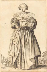 Noble femme avec éventail