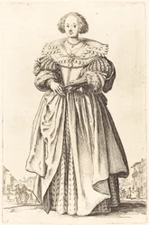 Noble femme avec éventail