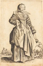 Noble femme avec grand col