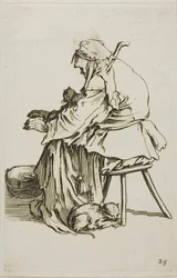 Vieille femme avec des chats, planche 25 de Les mendiants
