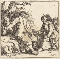 Couple de paysans au repos