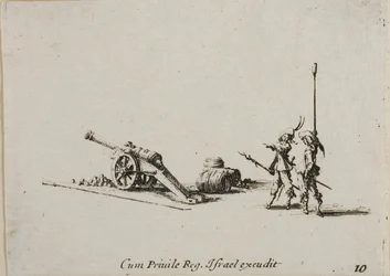 Préparation au Tir du Canon, planche dix de Les Exercices Militaires