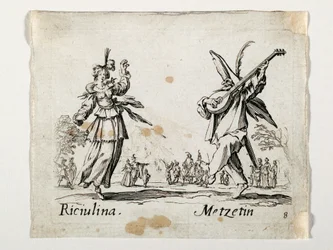Riculina et Metzetin, personnages de la Commedia dell