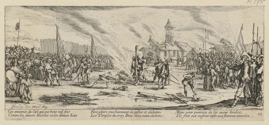 Le bûcher, planche 13 de la série « Les horreurs de la guerre »