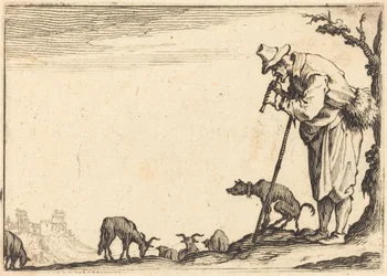Berger jouant de la flûte