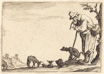 Berger jouant de la flûte