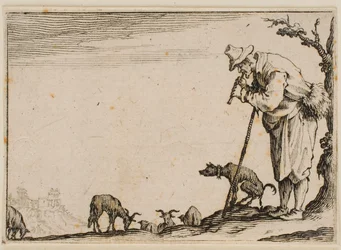 Berger jouant de la flûte, de «Les Caprices» (édition florentine)