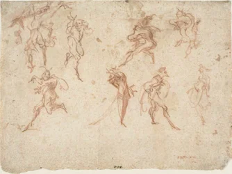 Esquisses pour les Balli di Sfessania (recto) Esquisses de Danseurs (verso)
