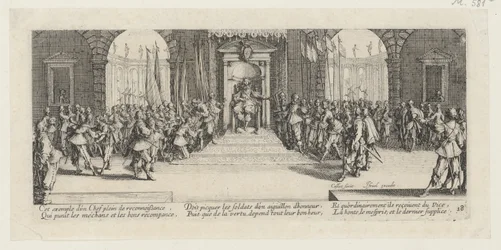 Distribution de la solde, planche 18 de la série « Les Misères de la guerre »
