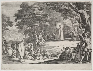 Saint Amand prêchant dans une forêt