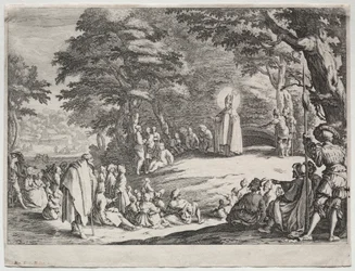 Saint Amo prêchant dans un bois