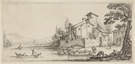 La promenade en bateau, de la série Diverse Vedute Designate in Fiorenza (Divers paysages dessinés à Florence)