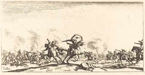 Le combat de cavalerie avec des pistolets