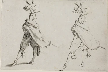 Le Gentilhomme avec un manteau, posant les mains sur les hanches, de Les Caprices