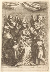 La Sainte Famille avec deux anges