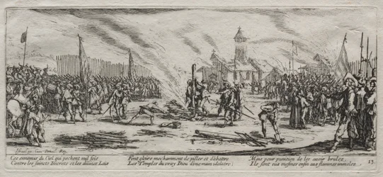 Les Grandes Misères de la Guerre : Bûcher, 1633