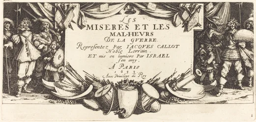 Page de titre pour Les Grandes Misères de la Guerre, vers 1633
