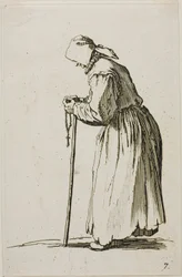 Mendiante avec un Chapelet, planche sept de Les Mendiants