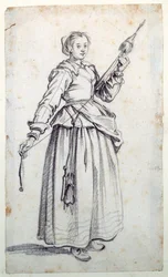 Femme avec fuseau