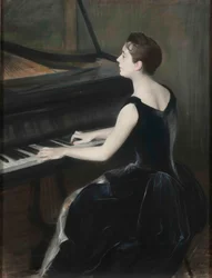 Portrait de la pianiste Léontine Bordes-Pène, 1889-1890