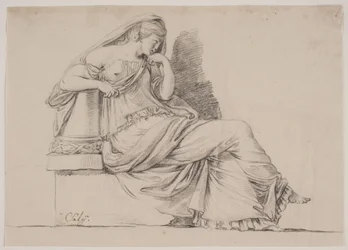 Allégorie. Figure féminine en deuil