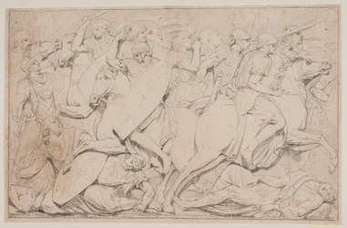 Scène de combat avec des ennemis tombés