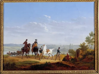 Paysage avec personnages et cavaliers