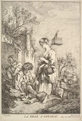 Fille avec un oiseau