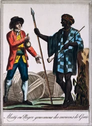 Alcaty, chef tribal de Gorée, Sénégal, gravure d