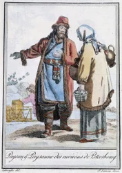 Paysans de Pétersbourg - dans « Encyclopédie des voyages » par Grasset St Sauveur, éd. 1796