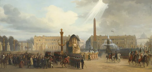 Le char funèbre de Napoléon traverse la place de la Concorde, 15 décembre 1840, 1844