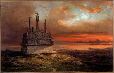 Le Calvaire de Tronoën au coucher du soleil