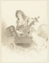 Dame jouant de la guitare