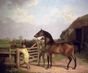 "Bay Ascham", un étalon conduit à une jument, 1804