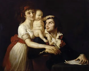 Camille Desmoulins avec sa femme Lucile et leur enfant