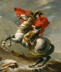 Napoléon franchissant le col de Saint-Bernard, une des cinq versions ... (huile sur toile)
